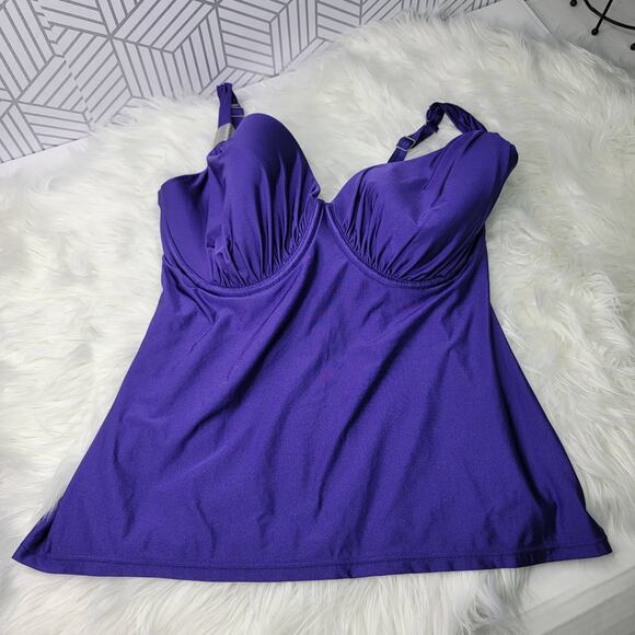 Panache Purple Tankini Top Sz 32G UK - Picture 2 of 11